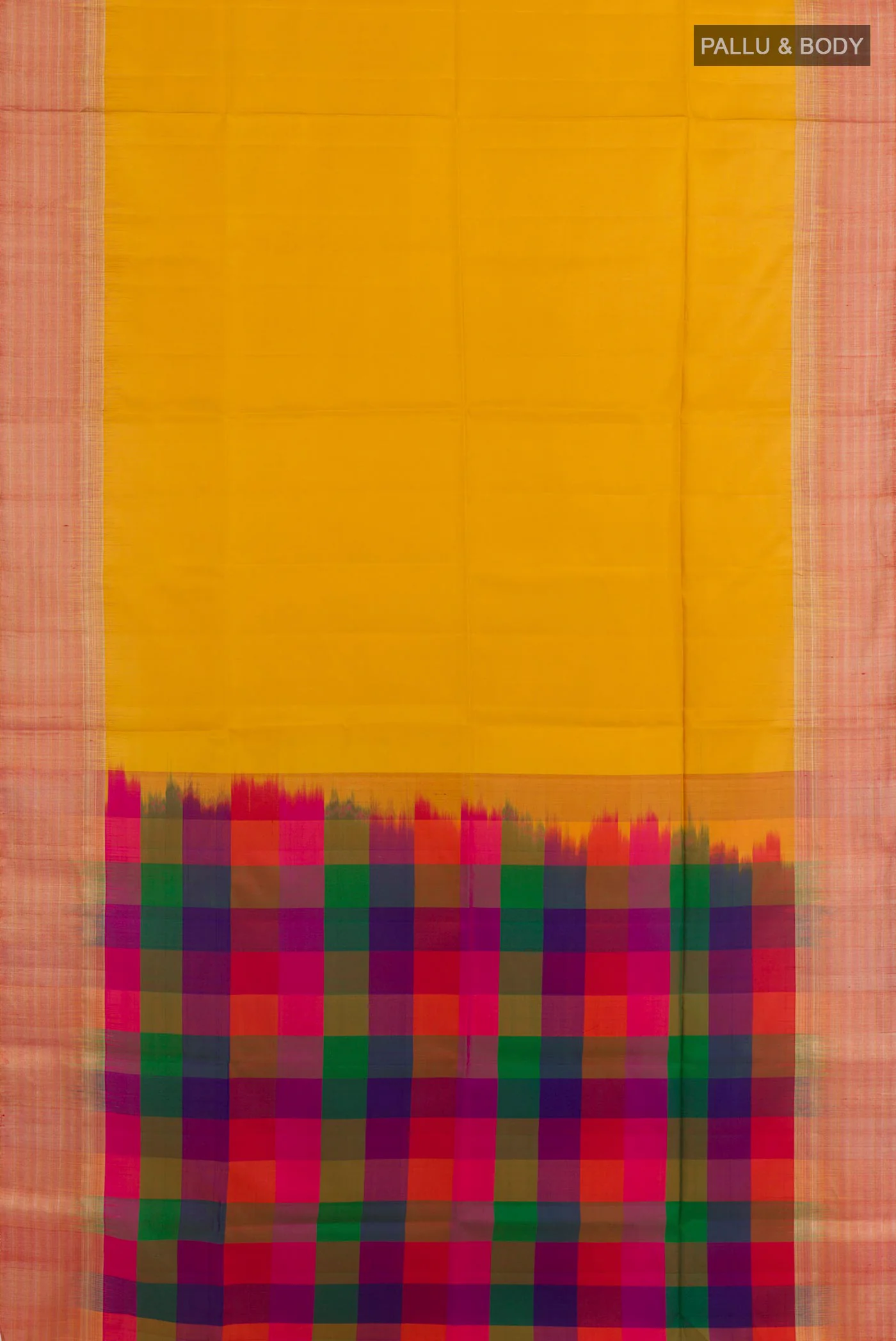 Yellow Soft Silk Saree - Image 3