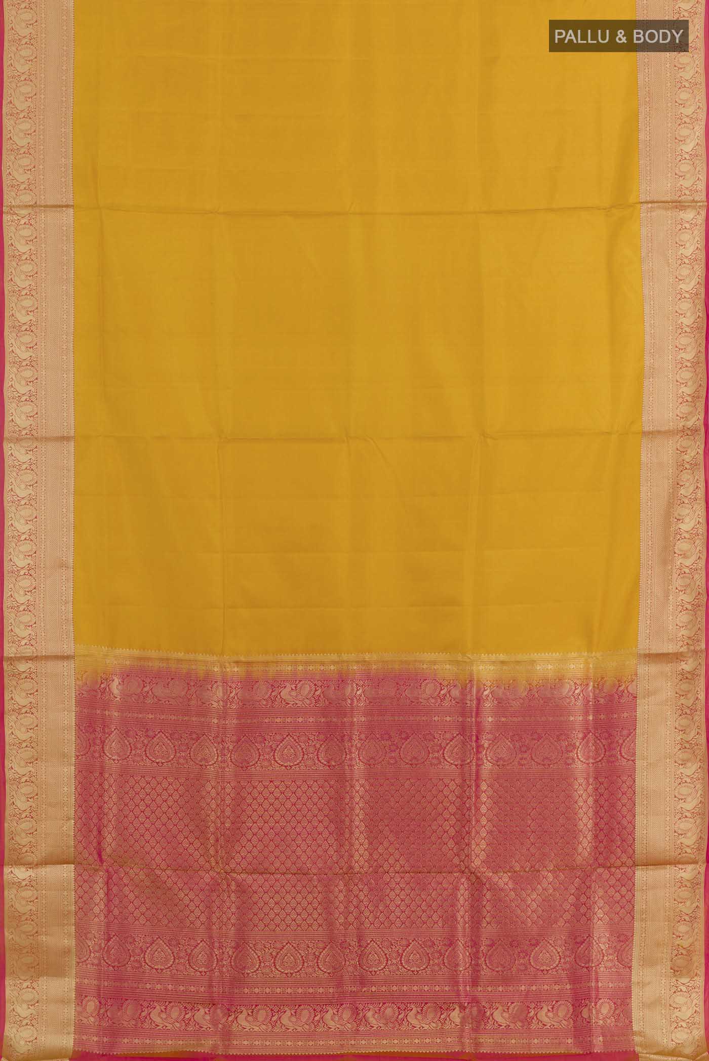 Yellow Soft Silk Saree - Image 3