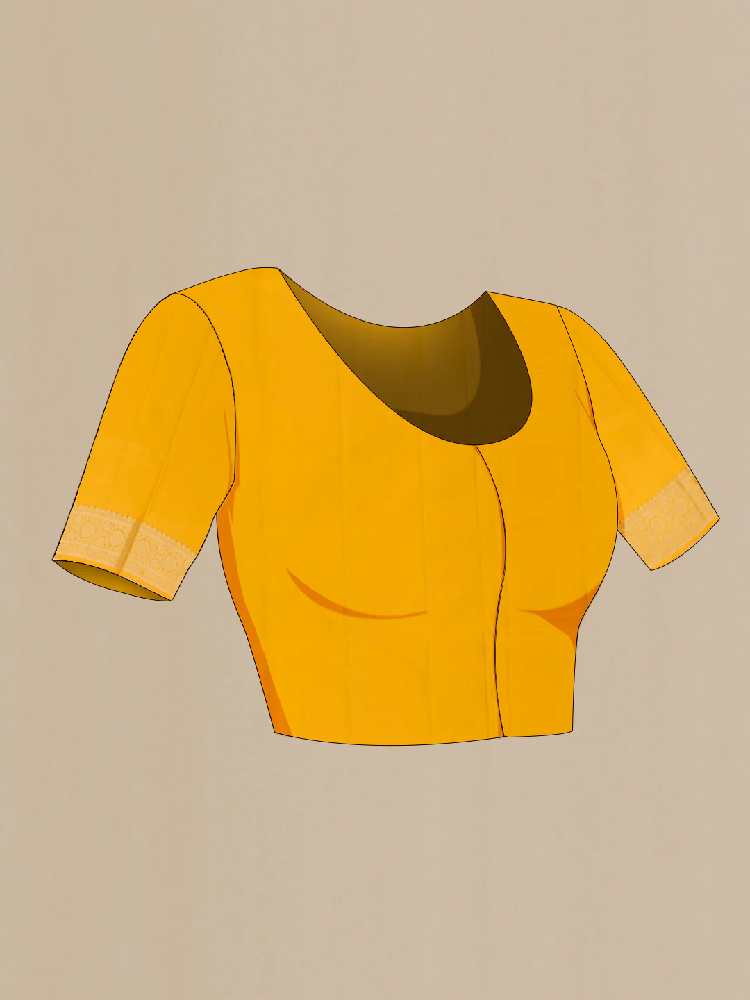 Yellow Soft Silk Saree - Image 2
