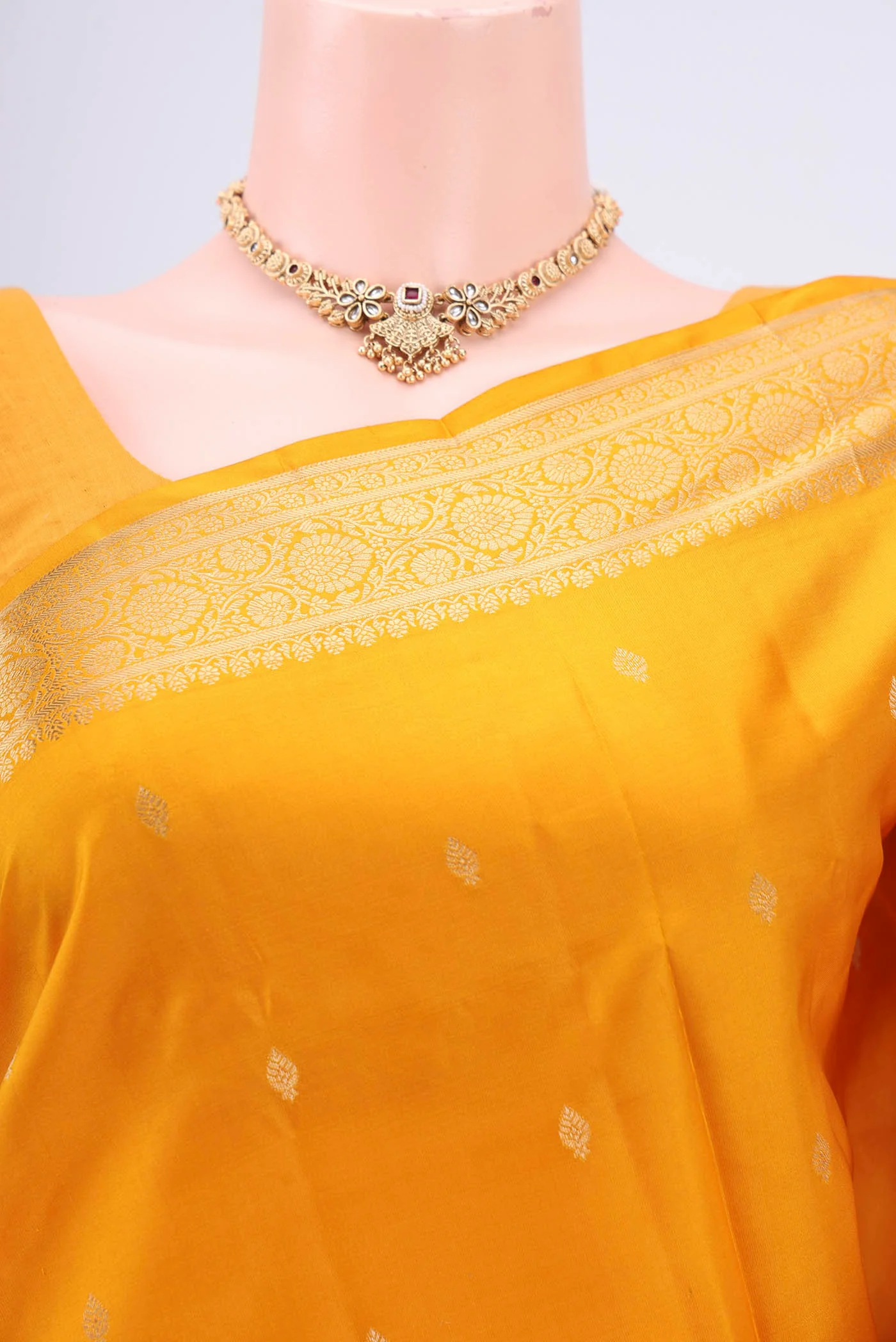 Yellow Soft Silk Saree - Image 2