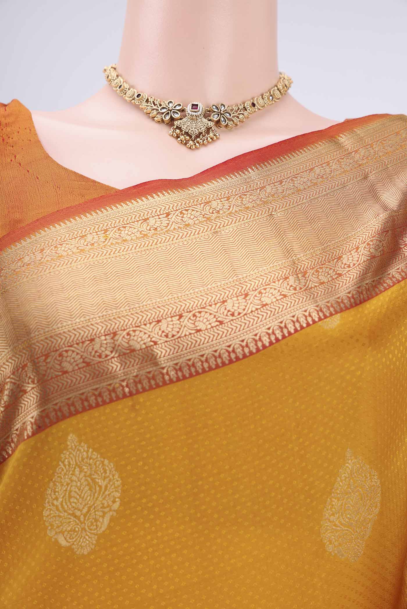 Yellow Soft Silk Saree - Image 2