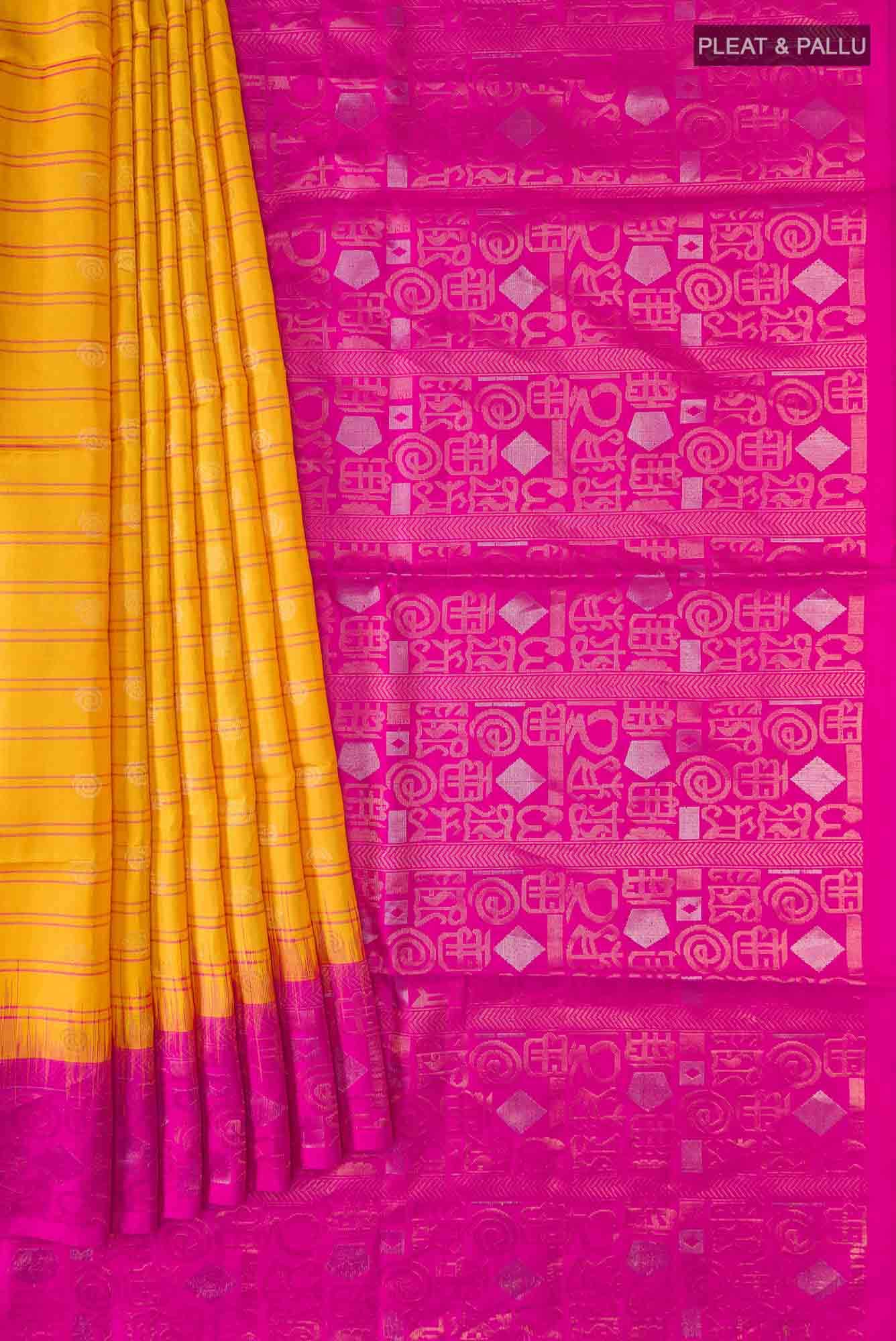 Yellow Soft Silk Saree - Image 2