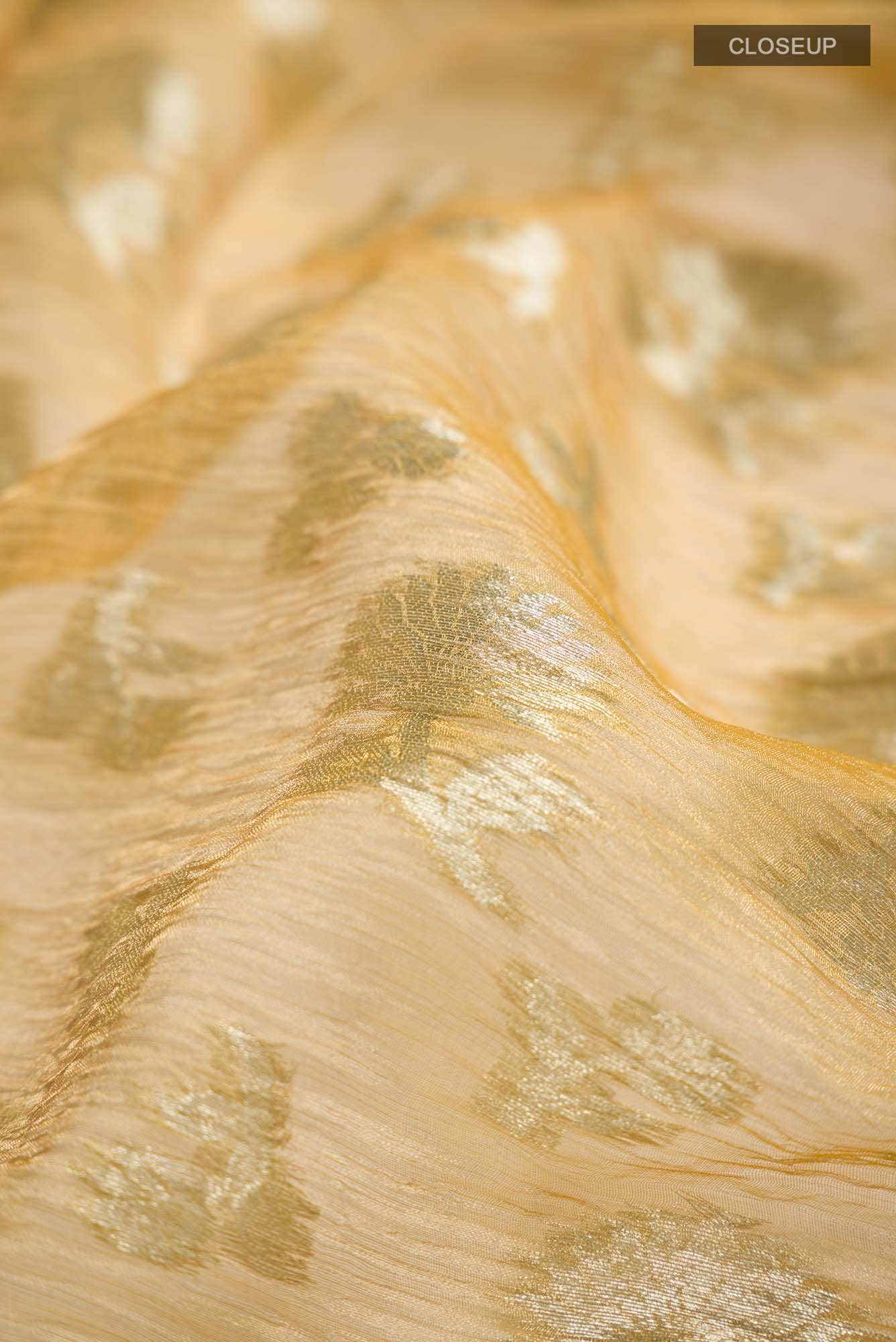 Yellow Tissue Silk Saree - Image 2