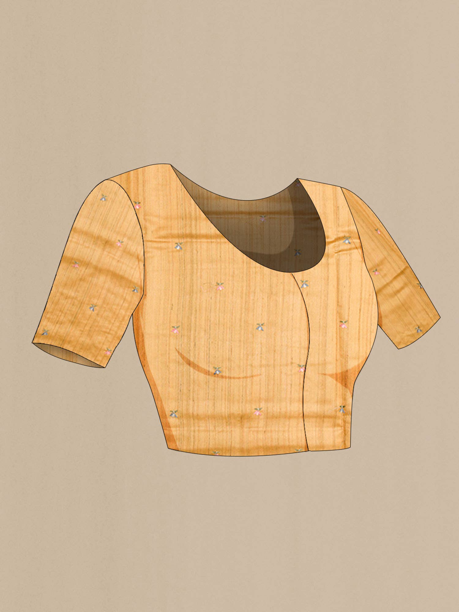 Yellow Tussar Saree - Image 5