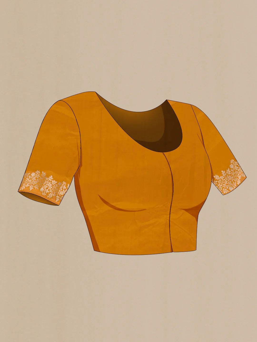 Mustard Banarasi Raw Silk Saree - Image 2