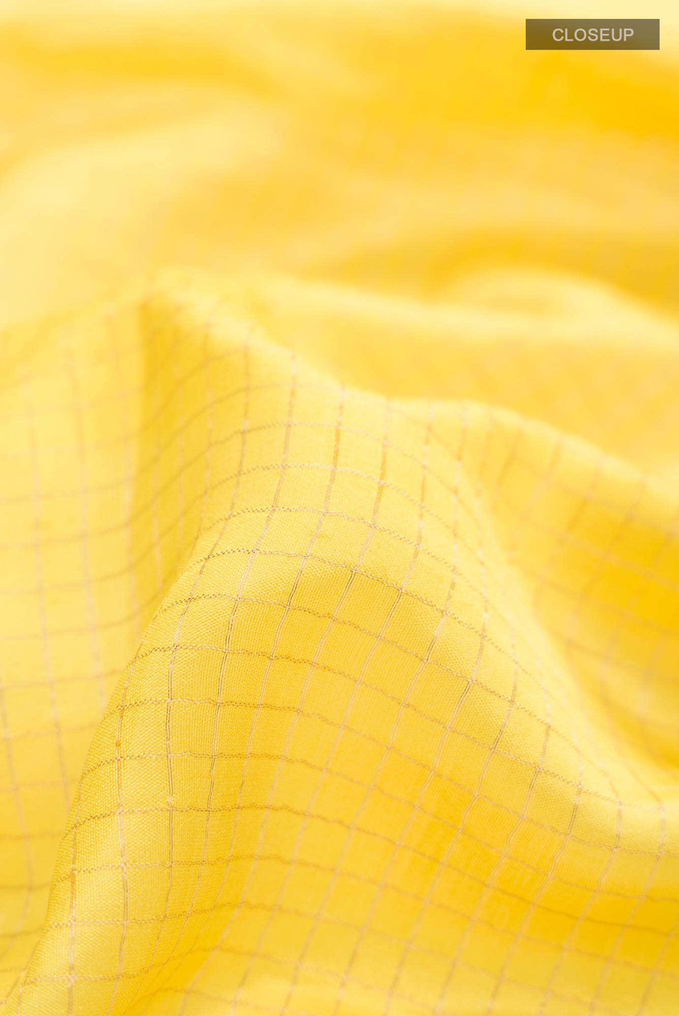 Yellow Tussar Silk Saree - Image 2