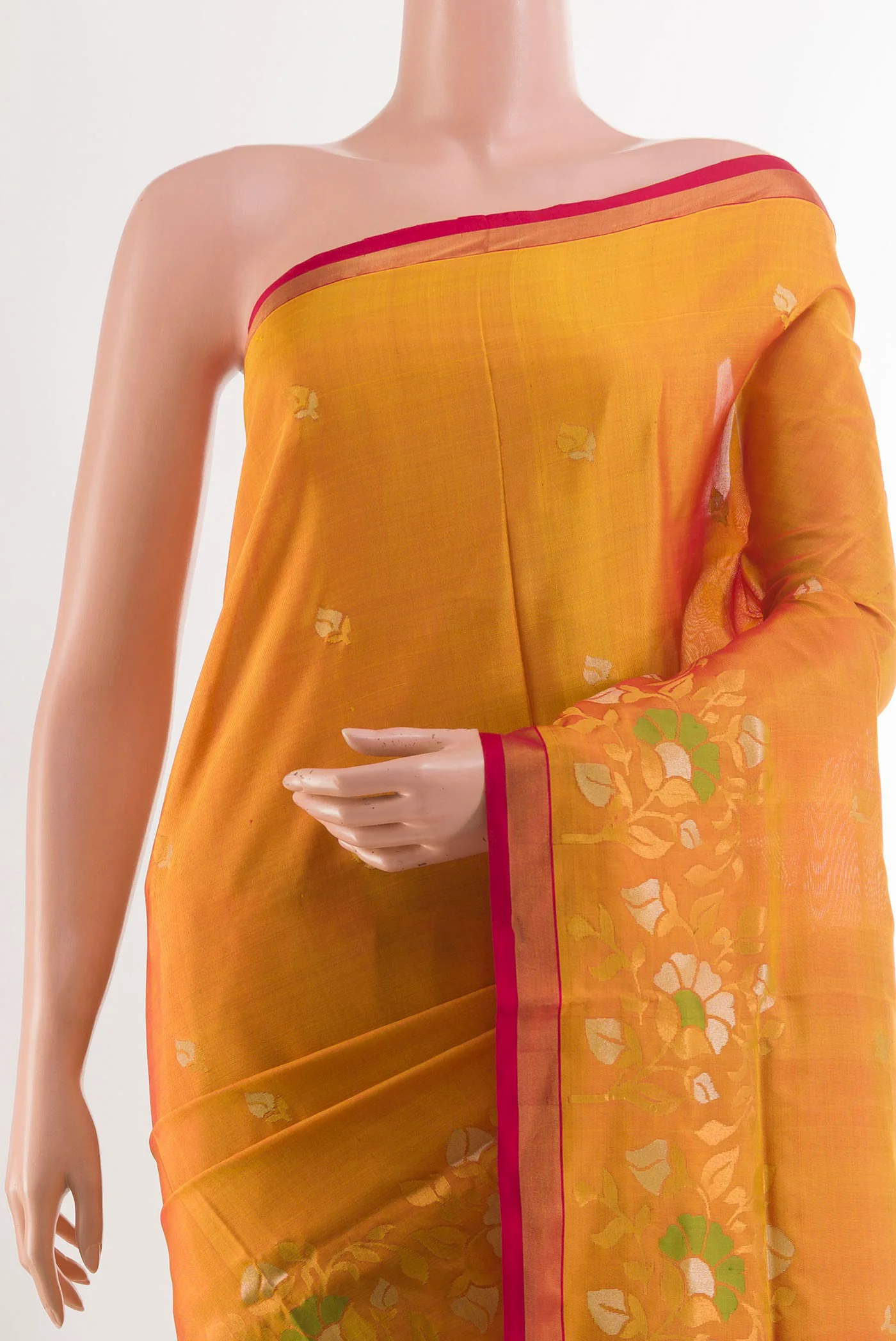 Mustard Uppada Silk Saree - Image 2
