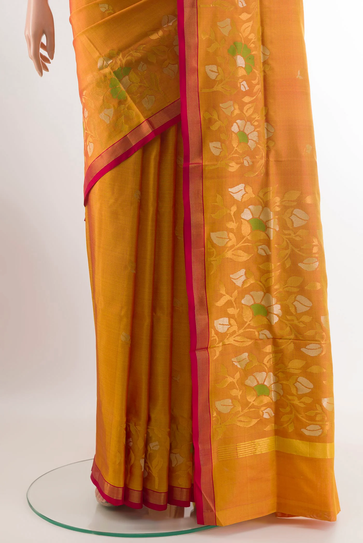 Mustard Uppada Silk Saree - Image 3
