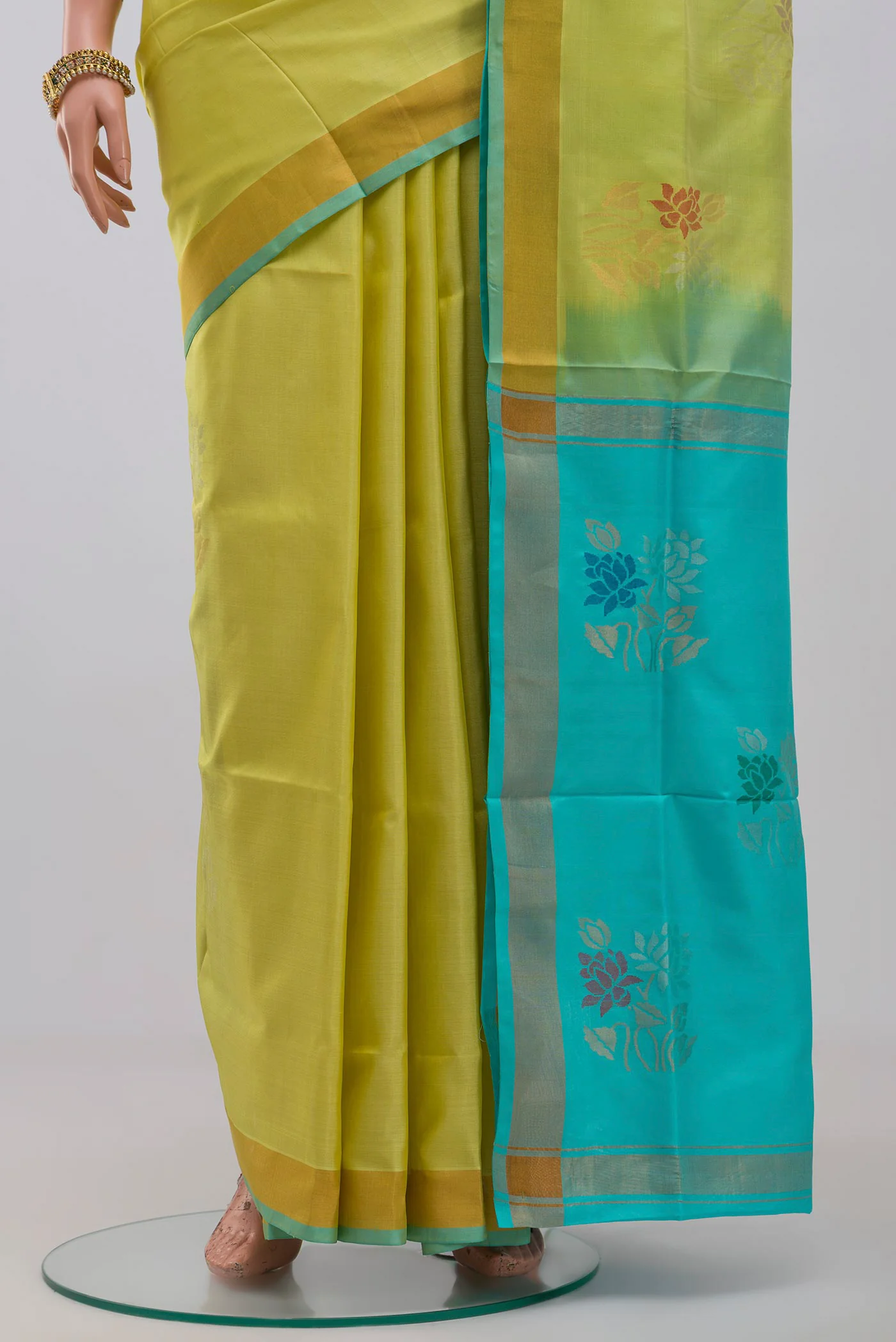 Lemon Yellow Uppada Silk Saree - Image 3